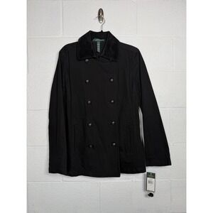 LRL Lauren Jeans Co Manhattan Jacket Womens 14 Black Corduroy Collar NWT $159